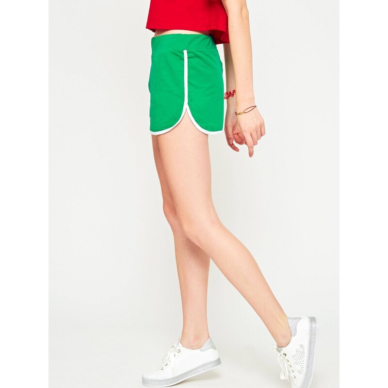 Yups Sports shorts with contrasting trimming green