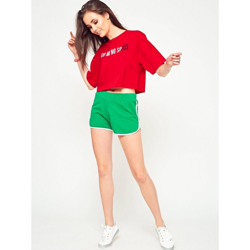 Yups Sports shorts with contrasting trimming green