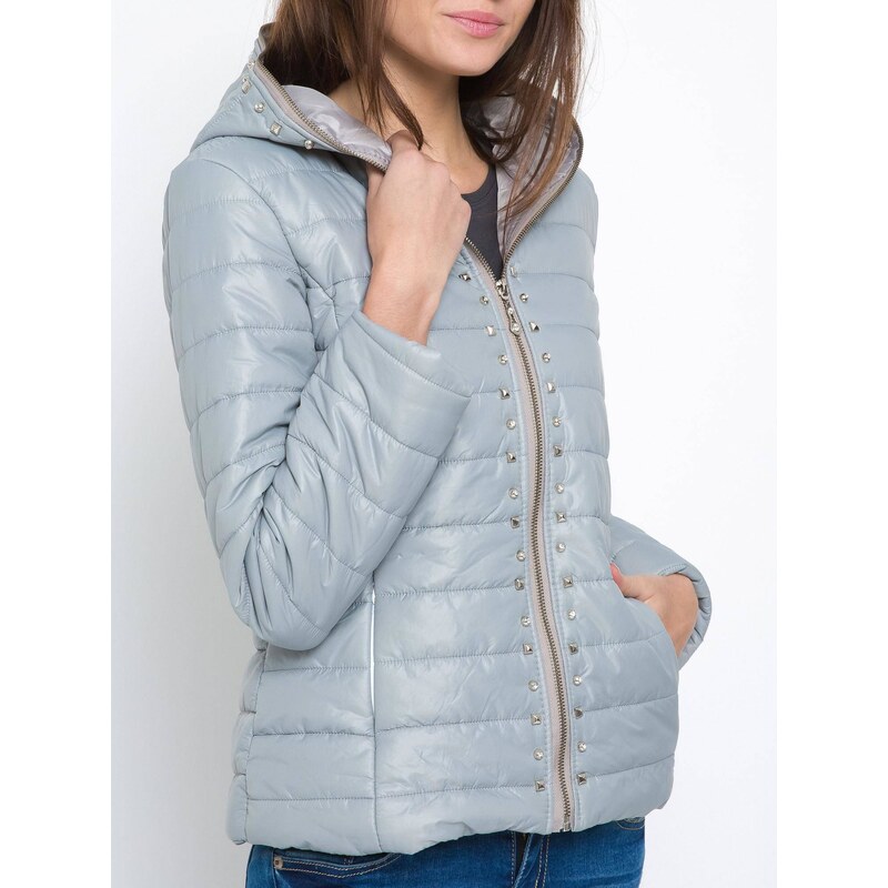 Miss Forever Jacket decorated with studs gray