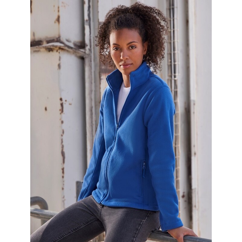 Blue women's fleece with stand-up collar Russell