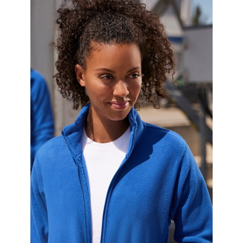 Blue women's fleece with stand-up collar Russell