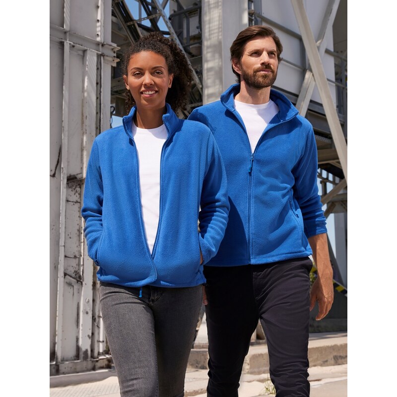 Blue women's fleece with stand-up collar Russell