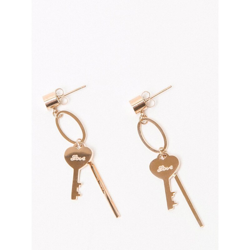 Yups Earrings hanging gold key