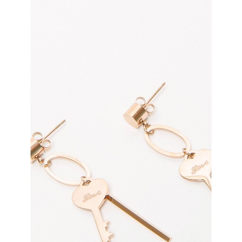 Yups Earrings hanging gold key