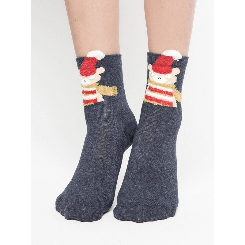Yups Socks with the application grey bear