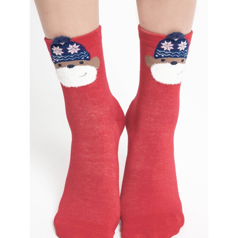 Yups Socks with application monkey in a hat with red stars