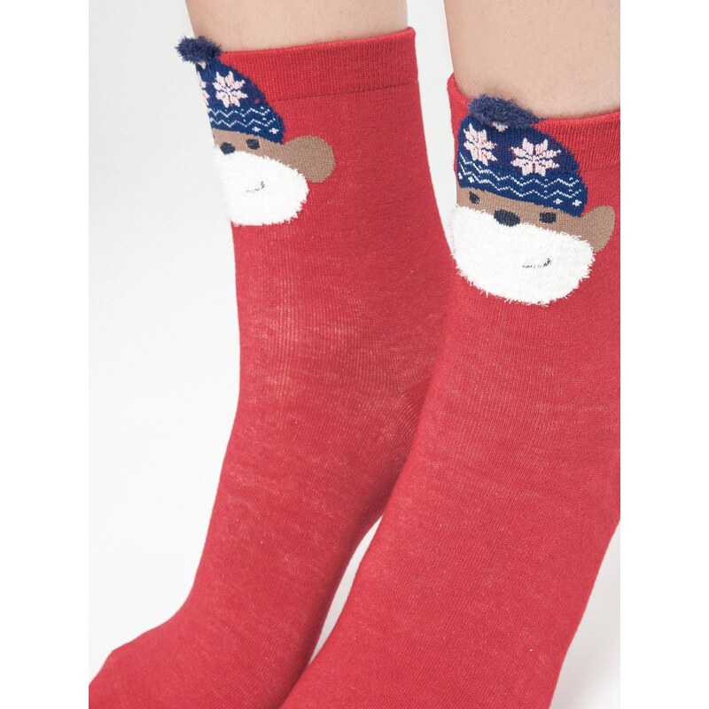 Yups Socks with application monkey in a hat with red stars