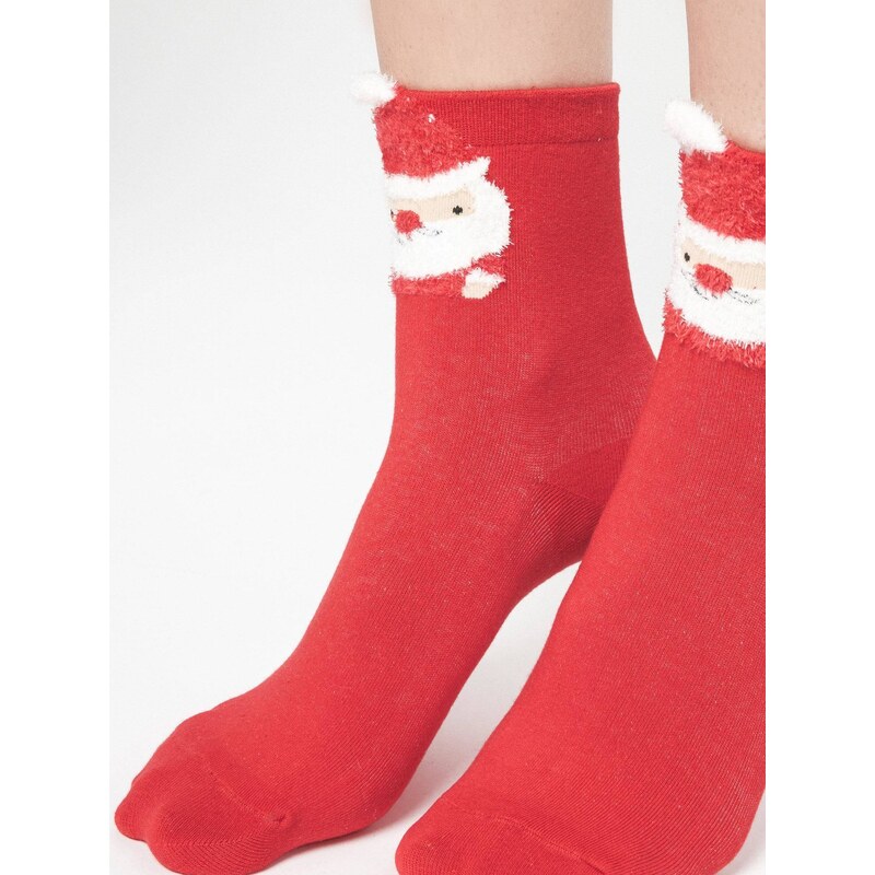 Yups Socks with Santa Claus application red