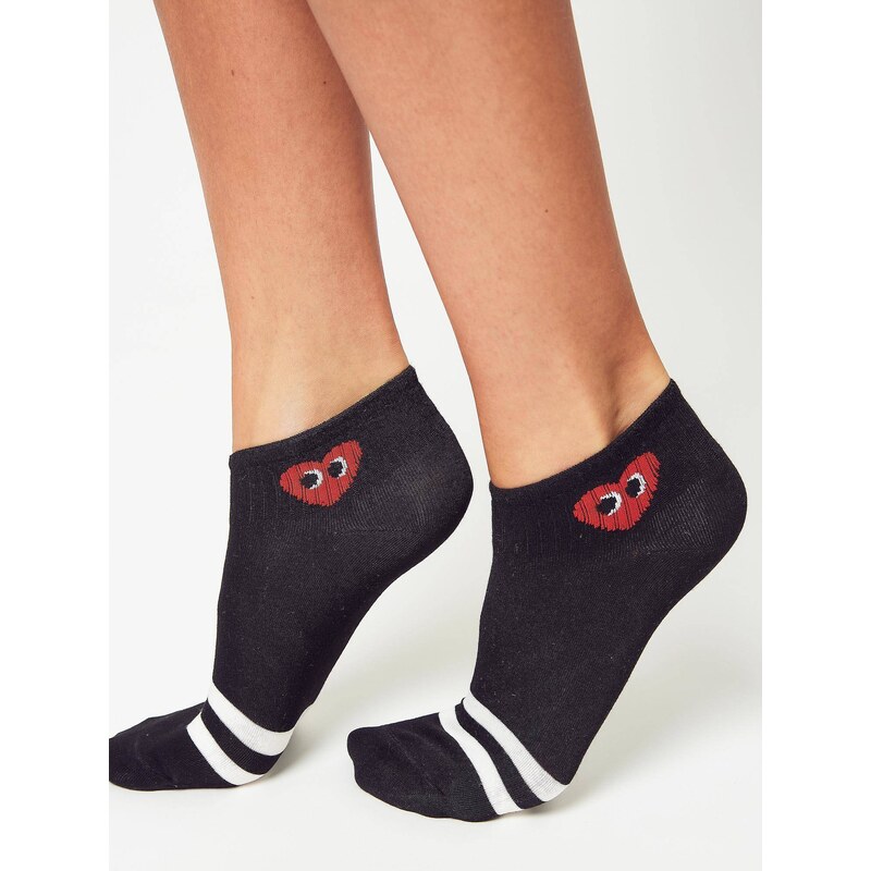 Yups Socks with red heart black