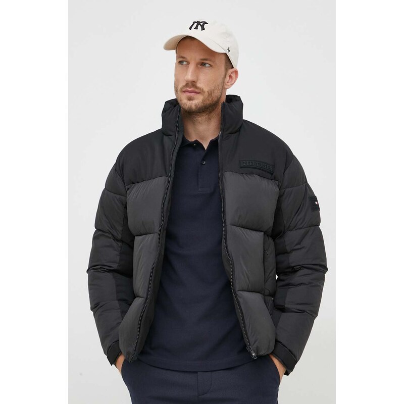 Bunda Tommy Hilfiger pánská, černá barva, zimní