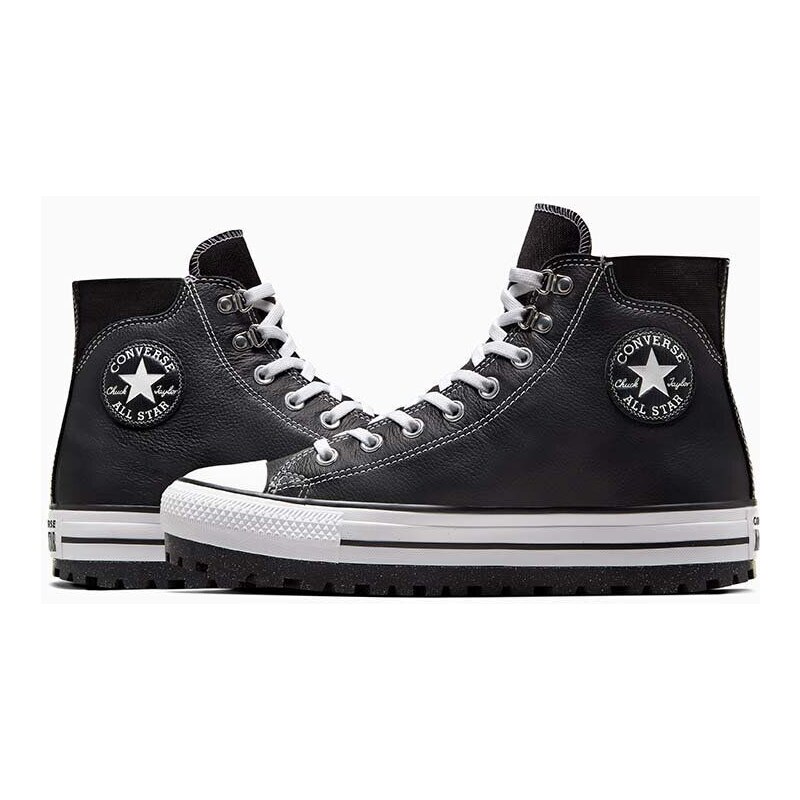 Kožené trapery Converse Chuck Taylor All Star City Trek černá barva, A04480C