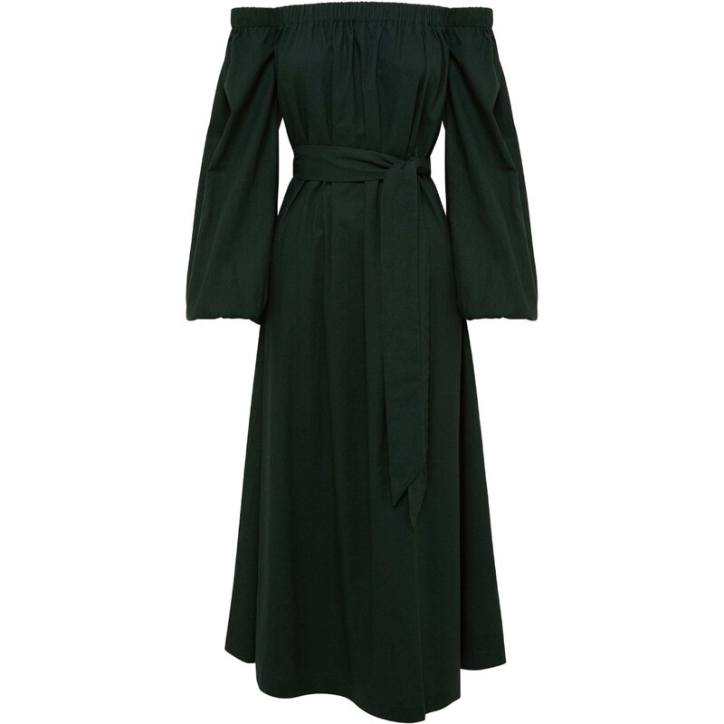 Willa Šaty LEETON MIDI DRESS zelená