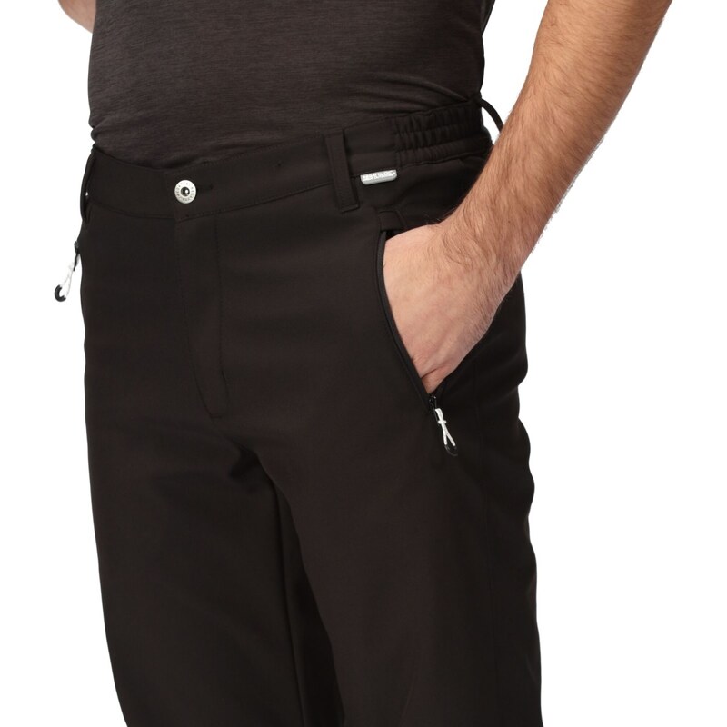 Pánské softshellové kalhoty Regatta GEO SOFTSHELL II - prodloužená délka černá
