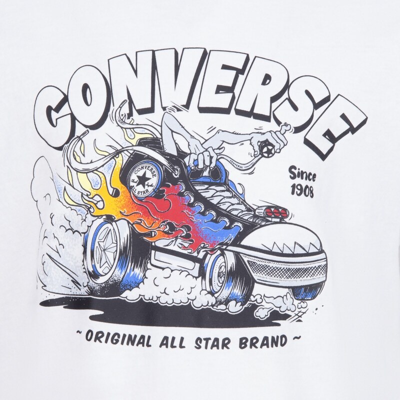 Converse flaming chuck mobile ss tee WHITE