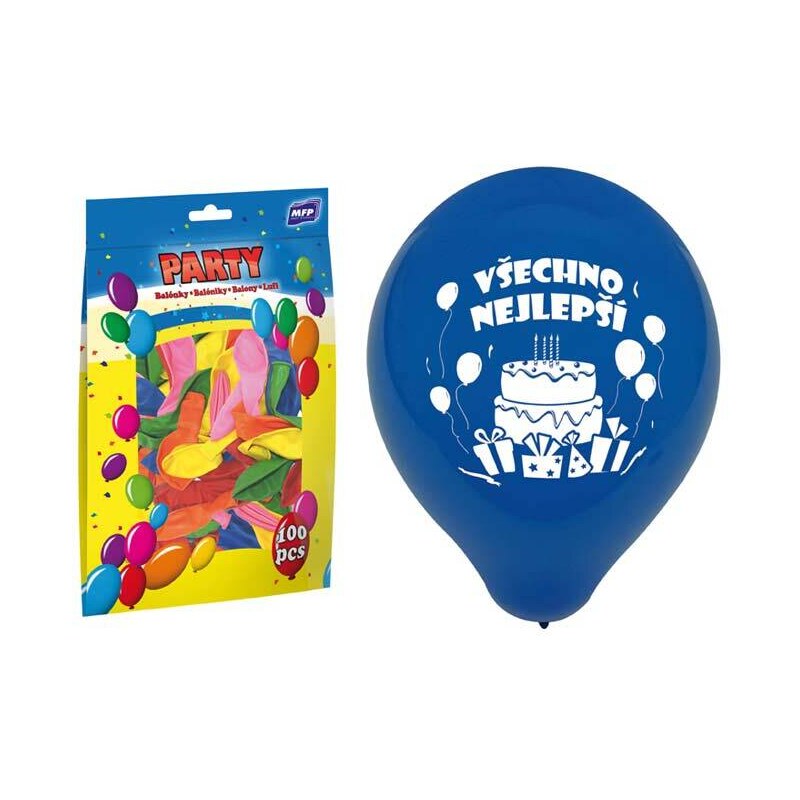 MFP Paper s.r.o. balónek nafukovací standard 23cm Všechno nejlepší mix 8000129