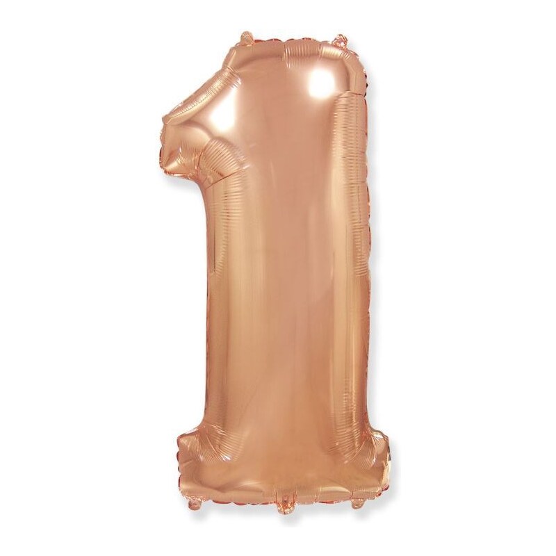 FLEXMETAL Balón foliový číslice RŮŽOVO ZLATÁ - ROSE GOLD 102 cm - 1