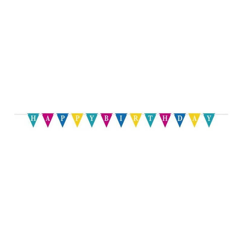 UNIQUE Girlanda vlajky - narozeniny - Happy Birthday - 274 cm