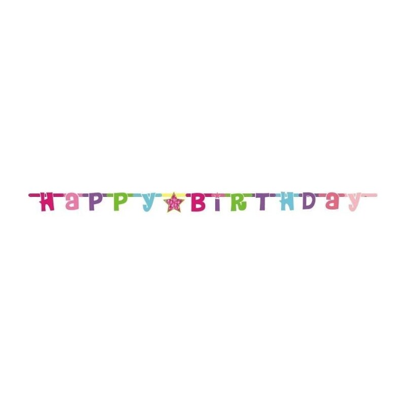 GODAN HAPPY BIRTHDAY - narozeniny - girlanda 180 cm RŮŽOVÁ