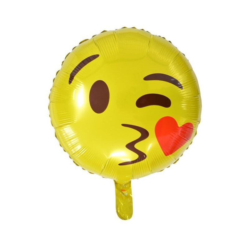 BALONČ Balón foliový Smajlík - smile - Kiss - polibek - 45 cm