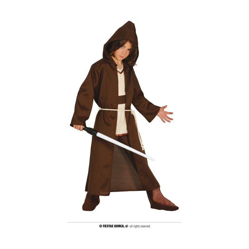 GUIRCA Kostým bojovník - hnědý plášť - Jedi - vel. (7-9 let)