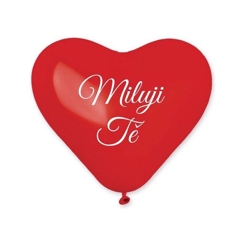 SMART Balónek srdce červené 25 cm - MILUJI TĚ - 1 ks - Valentýn