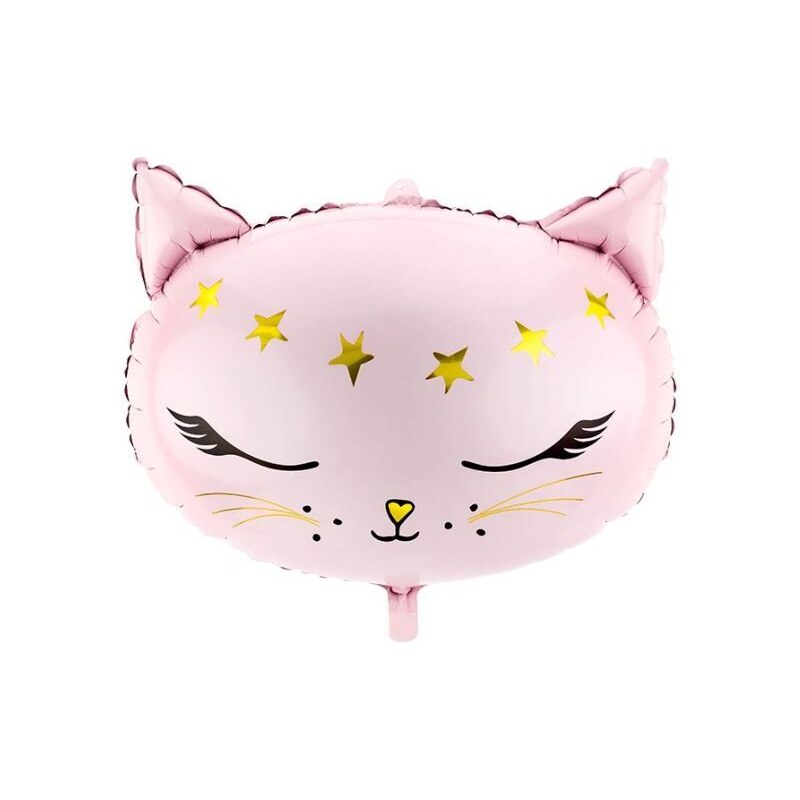 PARTYDECO Balón foliový kočka - kočička - růžová - 48 cm