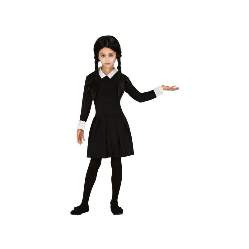 GUIRCA Dětský kostým Wednesday - Addamsova rodina - Halloween - vel.7-9 let