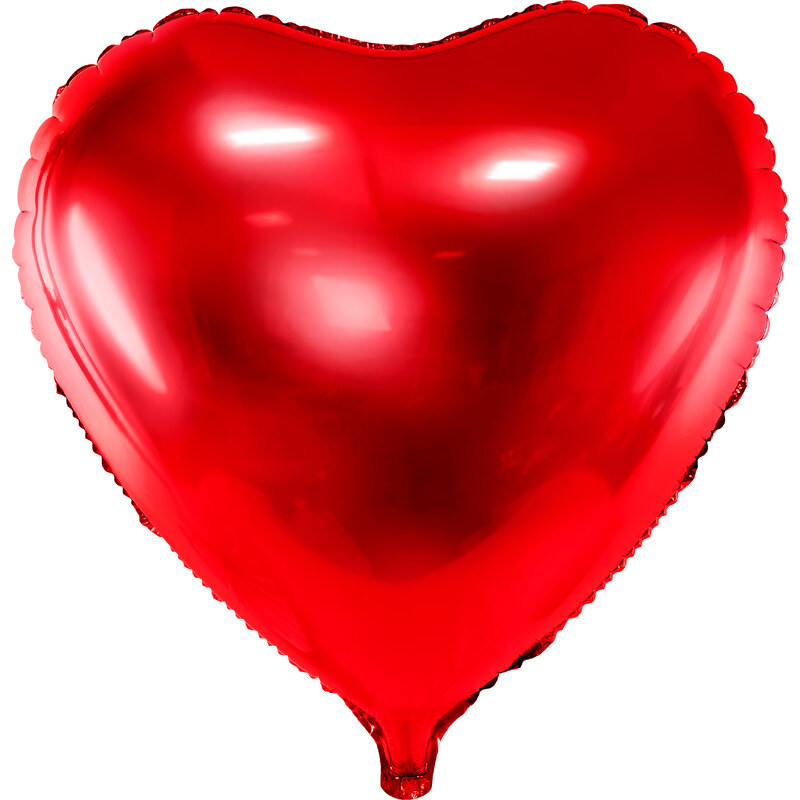 PARTYDECO Foliový balón srdce červené - Svatba - Valentýn - 61 cm