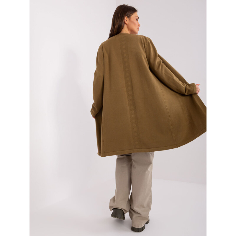 ITALY MODA KHAKI LEHKÝ KARDIGAN -OLIVE