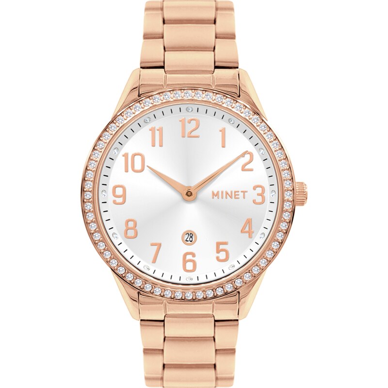 MINET Náramkové rose gold dámské hodinky AVENUE s čísly MWL5300 85571727