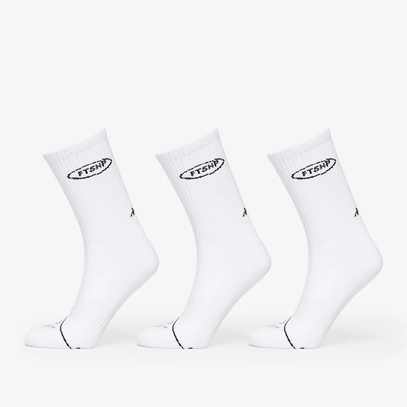 Pánské ponožky Footshop Basic But Not Basic Socks 3-Pack Bílá - GLAMI.cz