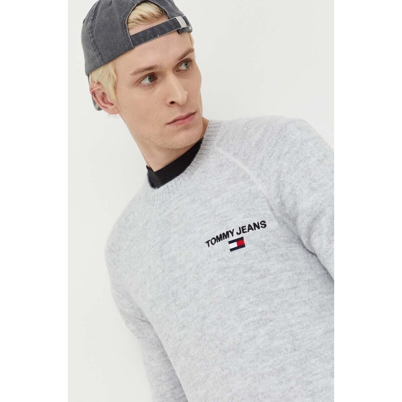 Svetr Tommy Jeans pánský, šedá barva