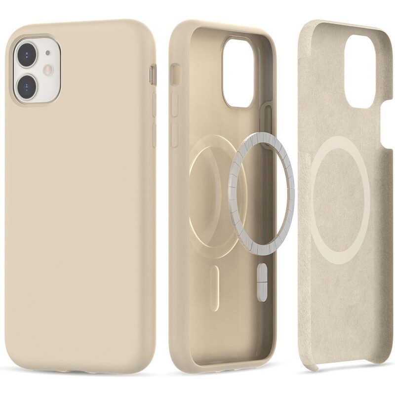 Ochranný kryt na iPhone 11 - Tech-Protect, Silicone MagSafe Beige