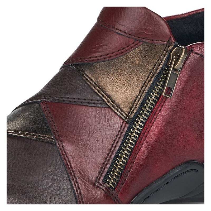 "Patchwork" kotníkové boty Remonte R7674-36 červená
