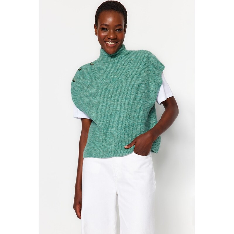 Trendyol mátový svetr z měkkého texturovaného pleteného oblečení