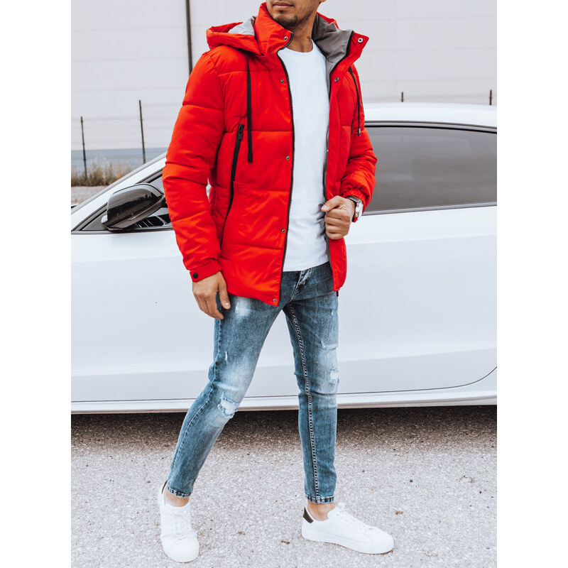 BASIC Červená pánská stylová bunda