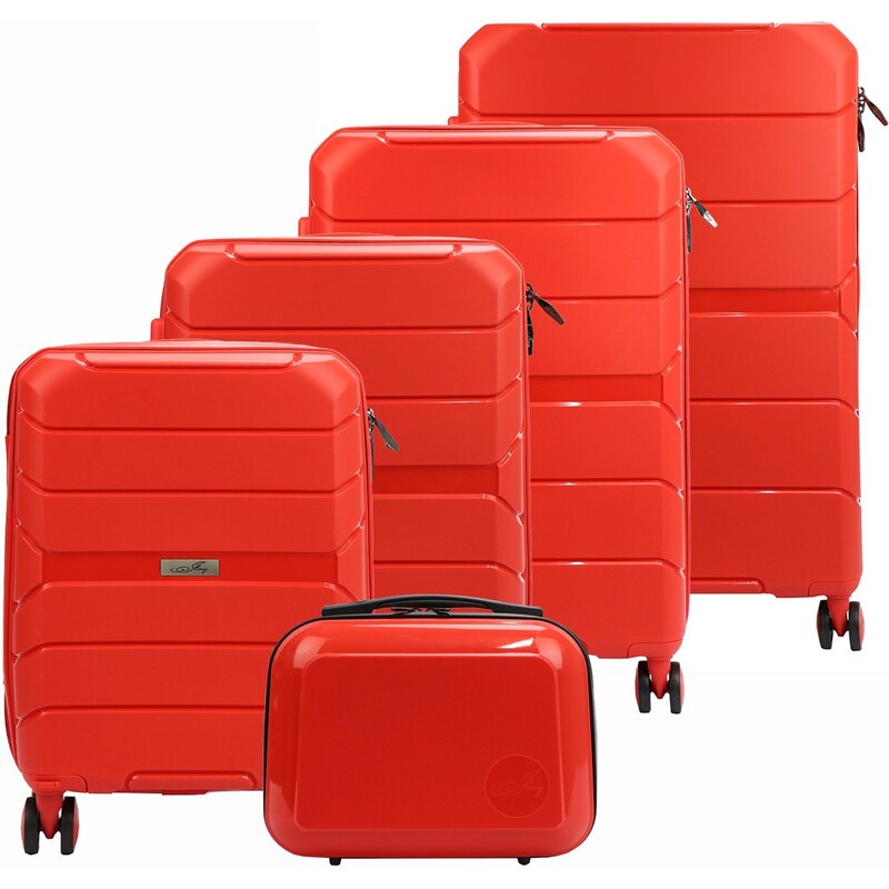 Sada cestovních kufrů Jony Z01 x5 Z červená