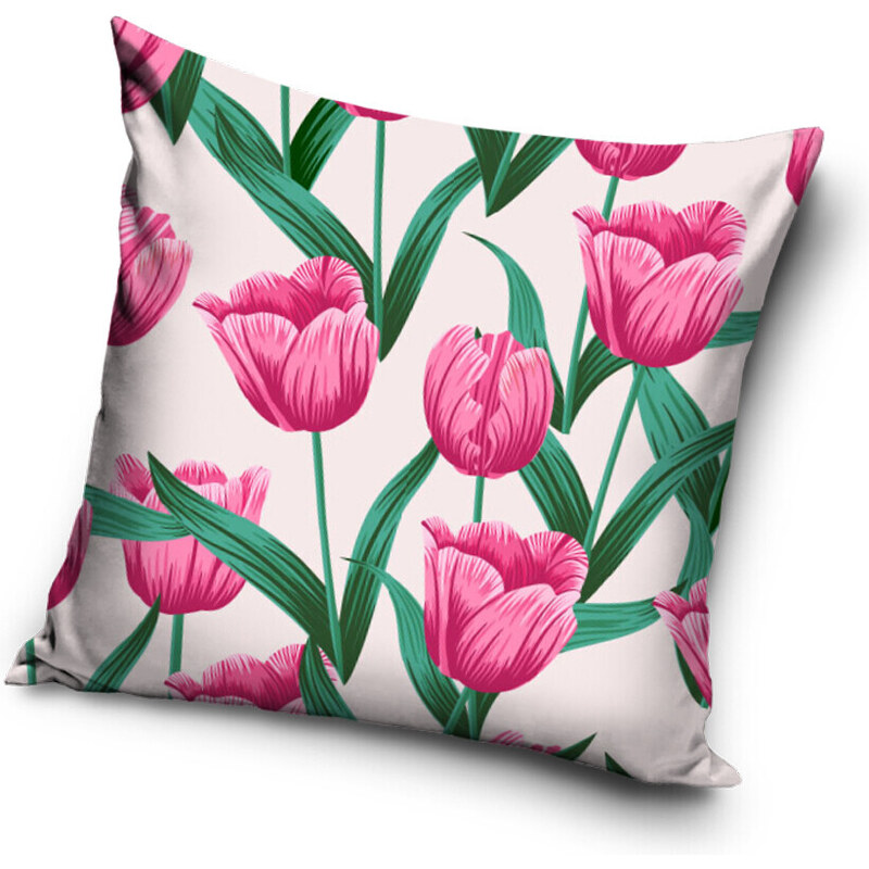 TipTrade Dekorační polštářek Růžové Tulipány