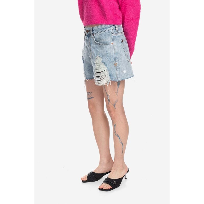 Džínové šortky KSUBI dámské, s aplikací, high waist, 5000004525-blue
