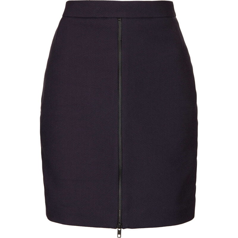 Topshop Textured Zip Skirt by Boutique