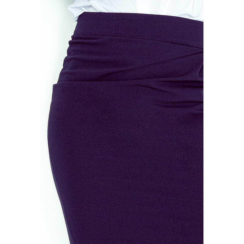 Dámská jednoduchá sukně s jemným řasením středně dlouhá tmavě modrá - Tmavě modrá / S - Morimia