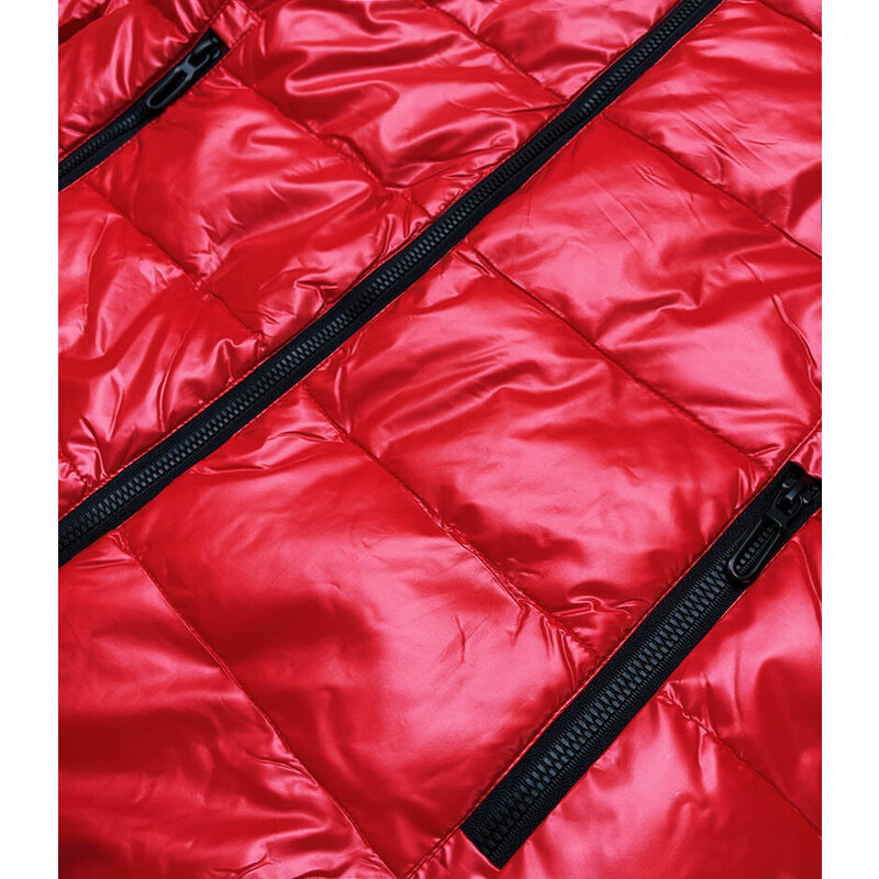 SPEED.A Červená metalická bunda s barevnou podšívkou (W708)