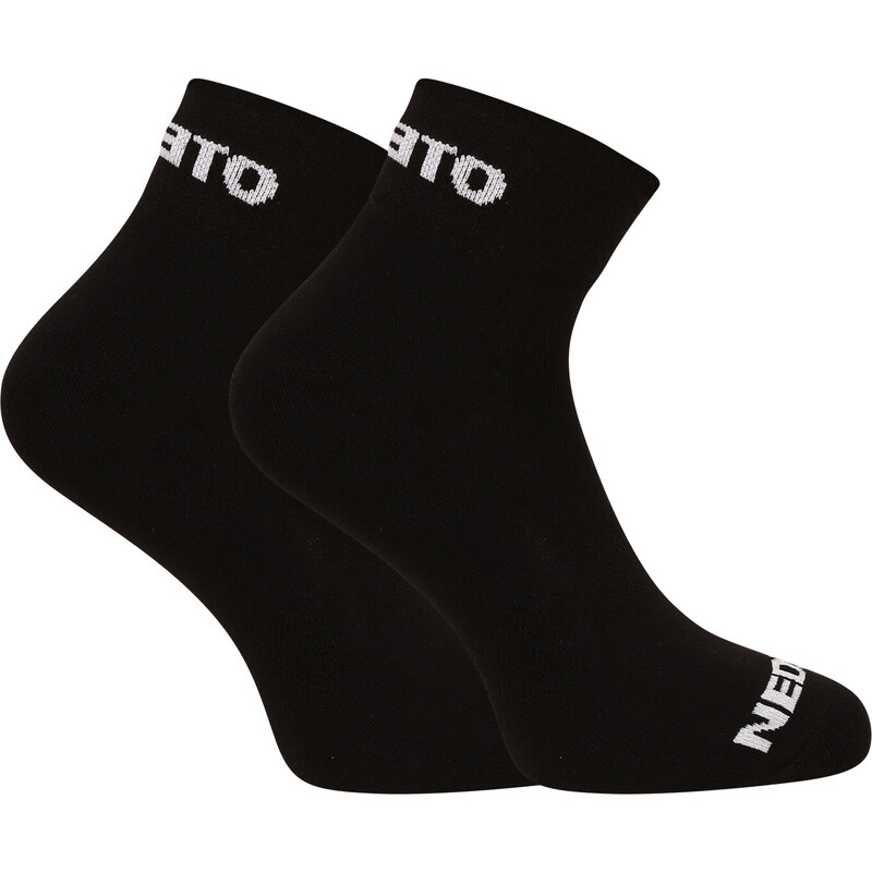 3PACK ponožky Nedeto kotníkové černé (3NDTPK001-brand)