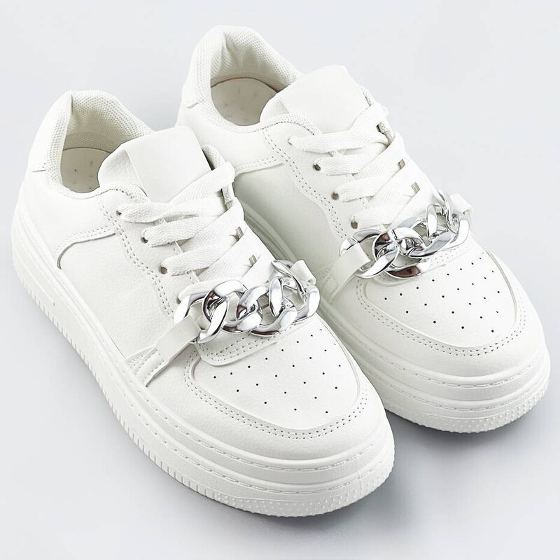 Bílé dámské sportovní boty s řetízkem model 17287321 - Mix Feel