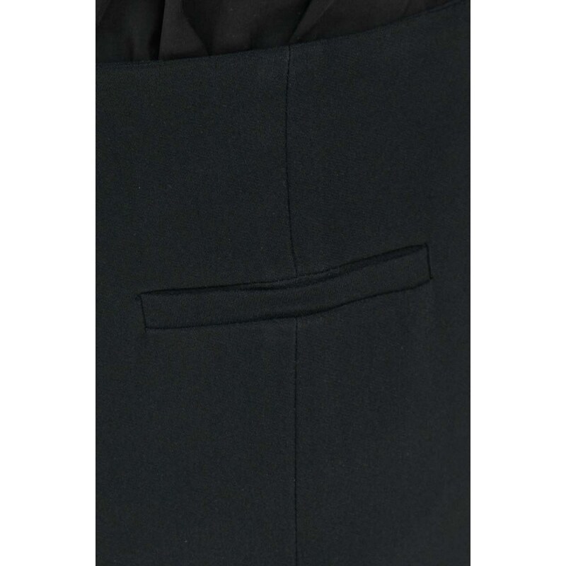 Kalhoty Emporio Armani dámské, černá barva, jednoduché, medium waist