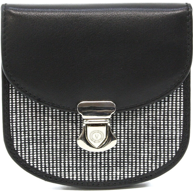 Černobílá dámská kožená peněženka se zámečkem Clariens