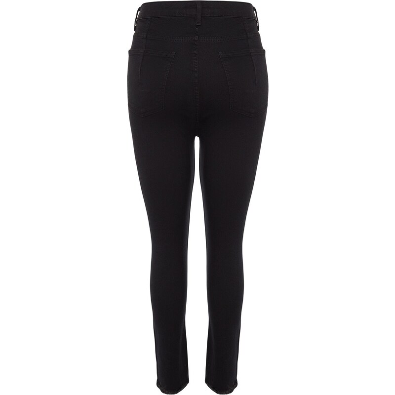 Trendyol Curve Black Cuff Detailní elastické skinny džíny