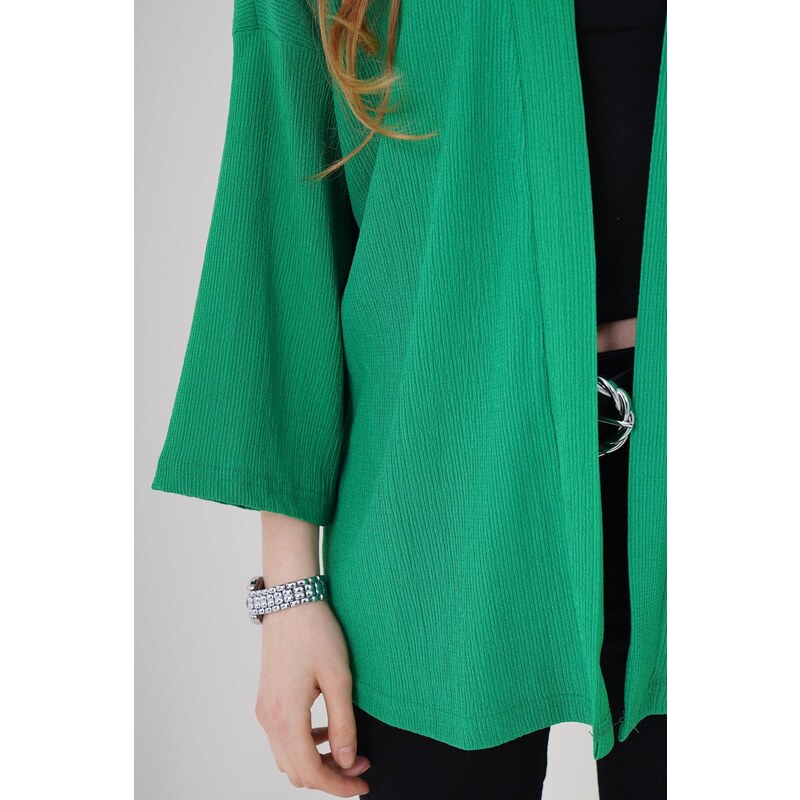 Bigdart 5862 Knitted Kimono - Green