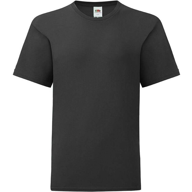 Black childrens t-shirt in combed cotton Fruit of the Loom