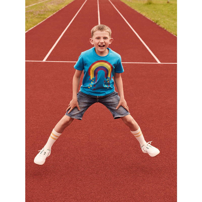 Blue children's t-shirt in combed cotton Fruit of the Loom